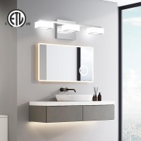 Myth Realm Led Modern Bathroom Light Fixtures Over Mirror 3Light Dimmable Vanity Lights Chrome Acrylic Bathroom Vanity Light