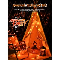 Battery Operated Halloween Indoor String Lights 8 Ft 20 Led Orange Mini Cluster Tree Lights With Timer Indoor Outdoor Patio Ga