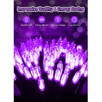 Battery Operated Halloween Indoor String Lights 8 Ft 20 Led Purple Mini Cluster Tree Lights With Timer Indoor Outdoor Patio Ga