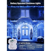 Minetom Christmas String Lights Battery Operated 2 Pack Total 33Ft 100 Led Battery Powered Fairy Lights With Timer 8 Modes Wat