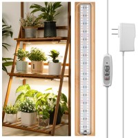 Foxgarden Grow Light Strip Bamboo Full Spectrum Plant Grow Light For Indoor Plants 96 Led Bright Grow Lamp With Auto Onoff Ti