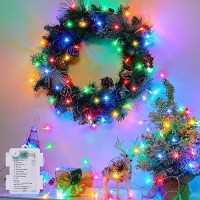 Minetom Christmas String Lights Battery Operated 17Ft 50 Led Battery Powered Fairy String Lights With Timer 8 Modes Waterproo