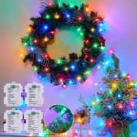 Minetom Christmas String Lights Battery Operated 4 Pack Total 66Ft 200 Led Battery Powered Fairy Lights With Timer 8 Modes Wat