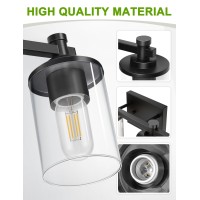 L Lohas Led 4 Light Bathroom Vanity Light Black Bathroom Light Fixture Over Mirror Modern Lighting Fixtures With Clear Glass S