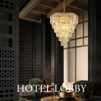 Faibra 21Light Gold Crystal Chandelier 2992 Modern Crystal Pendant Ceiling Light Fixture 7Tier Luxury K9 Crystal Chandelier