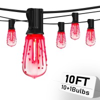 10Ft Halloween Led String Light With Red Blood Tear Drops Halloween Decorations Lights With 10 St40 Led Bulbs Outdoor Hallowee