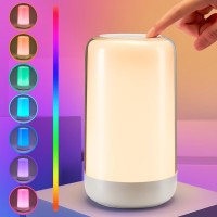 Coolnight Touch Lamps For Nightstand Lamp Multicolor Rgb Battery Powered Lamp Cordless Lamps Dimmable Small Lamp For Nightsta