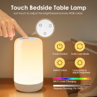 Coolnight Touch Lamps For Nightstand Lamp Multicolor Rgb Battery Powered Lamp Cordless Lamps Dimmable Small Lamp For Nightsta