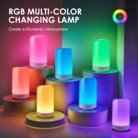 Coolnight Touch Lamps For Nightstand Lamp Multicolor Rgb Battery Powered Lamp Cordless Lamps Dimmable Small Lamp For Nightsta