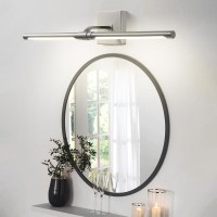 Faziyo Dimmable Sand Nickel Vanity Light For Bathroom 360 Rotatable Bath Lighting Fixtures Over Mirror 30 Inch Modern 4000K Bath