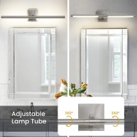 Faziyo Dimmable Sand Nickel Vanity Light For Bathroom 360 Rotatable Bath Lighting Fixtures Over Mirror 30 Inch Modern 4000K Bath