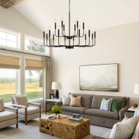 Black Chandeliers For Dining Room Light Fixture Over Table Modern Farmhouse Chandeliers For Living Room 18Lights Industrial Me