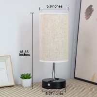 Lifeholder Motion Sensor Lamp Usb Lamp Include Warm White Bulb Fabric Shade Lamp Built In Usb Port Ac Outlet Bedside Lamp I