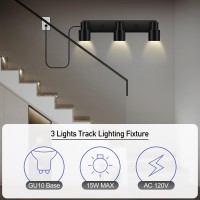 Plugin Track Lighting Led Track Light Fixtures Ceiling Black 3Light Track Lights For Kitchen 3 Way Ceiling Spotlight Rotat