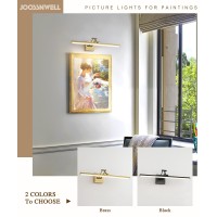 Joossnwell Hardwired Picture Light For Wall Brass Art Lighting Dimmable Gallery Light 2362 Inch Picture Frame Light With Adjus