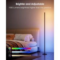 Wisimmall 2Pcs Corner Floor Lamp 65 Rgb Color Changing Mood Light With Remote Control Dimmable Led Corner Lamp With Music Sy