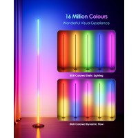 Wisimmall 2Pcs Corner Floor Lamp 65 Rgb Color Changing Mood Light With Remote Control Dimmable Led Corner Lamp With Music Sy