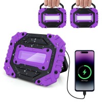 Roperry 2 Pack Rechargeable Black Light 5000Mah Cordless Battery Powered Magnetic Portable Led Blacklight 395Nm Ultraviolet Fl