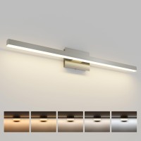 Joossnwell Brushed Nickel Bathroom Vanity Light Bar 5Cct Dimmable Bathroom Light Fixtures Over Mirror Modern Led Vanity Lighting