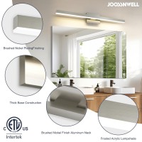 Joossnwell Brushed Nickel Bathroom Vanity Light Bar 5Cct Dimmable Bathroom Light Fixtures Over Mirror Modern Led Vanity Lighting