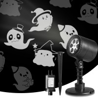 Nowsto Led Halloween Decoration Ghost Rotating Projector Yard Stake Lights Indoor Outdoor Landscape Night Light For Home Theal