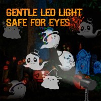 Nowsto Led Halloween Decoration Ghost Rotating Projector Yard Stake Lights Indoor Outdoor Landscape Night Light For Home Theal