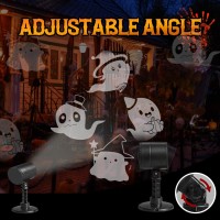 Nowsto Led Halloween Decoration Ghost Rotating Projector Yard Stake Lights Indoor Outdoor Landscape Night Light For Home Theal