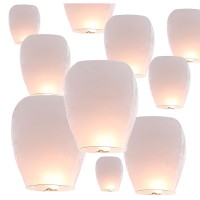 Luxify 20Packs White Pack Chinese Lanterns To Release In Sky For Celebrations Of Family Weddings Birthdays Memorials Parties