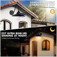 Ppq Solar Barn Light W 3 Modes 10000H Lifespan Solar Powered Wall Light 18H7W Outdoor Waterproof For Shed Porch Garage Farmhou