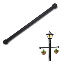 Lamp Post Cross Arm Steel Cross Arm Ladder Rest With Removable Knobs 16 Inch Cross Arm Replacement For Outdoor Lamp Posts Pole L