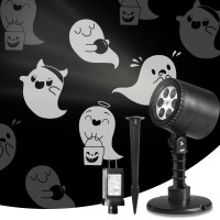 Nowsto Led Halloween Decoration Ghost Rotating Projector Yard Stake Lights Indoor Outdoor Landscape Night Light For Home Theal