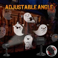 Nowsto Led Halloween Decoration Ghost Rotating Projector Yard Stake Lights Indoor Outdoor Landscape Night Light For Home Theal