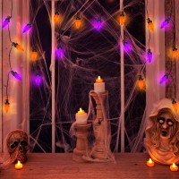 Purple And Orange Halloween Lights 26Ft Halloween Outdoor String Lights With 50 Led Orange Purple Lights Waterproof Halloween