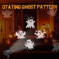 Nowsto Led Halloween Decoration Ghost Rotating Projector Yard Stake Lights Indoor Outdoor Landscape Night Light For Home Theal