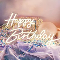 Happy Birthday Neon Sign 23X8 165X8 Inch 12V Happy Birthday Light Up Sign For Backdrop 10 Levels Adjustable Brightness Reusabl