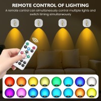 Rgb Wireless Led Indoor Spotlight Puck Light Art Plant Tree 16 Color Adjustable Remote Spotlight Closet Light With Rotatable