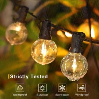 Gvvoohome Outdoor String Lights Led Patio Hanging Lights With Waterproof G40 Globe Plastic Bulbs For Outside Backyard Porch Gar