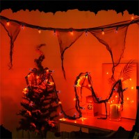 Halloween Decorations Lights Outdoor 25Ft C7 Halloween Orange Purple String Lights With 25 Flickering Flame Bulbs Connectable