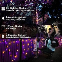 2Pack 200Ft Halloween Solar String Lights For Outside 600 Led Extrabright Solar Light Outdoor With 19 Modes Timer Waterpro