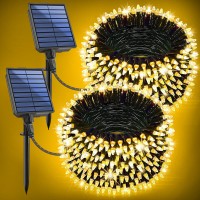 2Pack 200Ft Solar String Lights For Outside 600 Led Extrabright Solar Light Outdoor With 19 Modes Timer Waterproof Fairy S