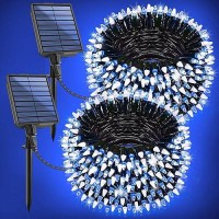 2Pack 200Ft Solar String Lights For Outside 600 Led Extrabright Solar Light Outdoor With 19 Modes Timer Waterproof Fairy S