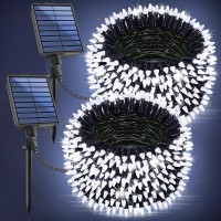 2Pack 200Ft Solar String Lights For Outside 600 Led Extrabright Solar Light Outdoor With 19 Modes Timer Waterproof Fairy S