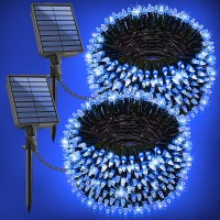 2Pack 200Ft Solar String Lights For Outside 600 Led Extrabright Solar Light Outdoor With 19 Modes Timer Waterproof Fairy S