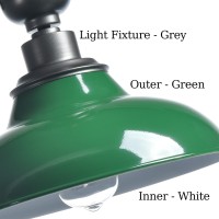 Samteen 12Inch Industrial Semi Flush Mount Ceiling Light Green Barn Light Ceiling Mount Farmhouse Flush Mount Light Fixture For