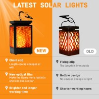 Solar Lanternssunklly Hanging Solar Lights 3 Modes Changing Fixed Waterproof Hanging Lanterns Outdoor Dancing Flicking Flame