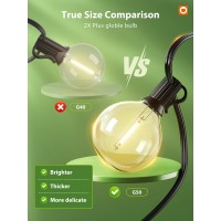 Addlon 81Ft756 Solar String Lights For Outside G50 Waterproof With Usb Port Solar Patio Lights Outdoor Solar Powered Led Bulb