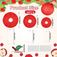 Youdaju 24Pcs Apple Paper Lanterns Fruit Hanging Paper Lanterns Back To School Classroom Decorations Red Paper Apple Decoratio