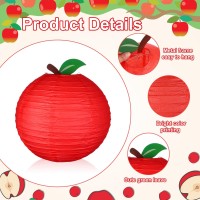 Youdaju 24Pcs Apple Paper Lanterns Fruit Hanging Paper Lanterns Back To School Classroom Decorations Red Paper Apple Decoratio