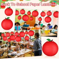 Youdaju 24Pcs Apple Paper Lanterns Fruit Hanging Paper Lanterns Back To School Classroom Decorations Red Paper Apple Decoratio