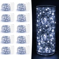 10 Pack Fairy Lights Battery Operated 7Ft 20 Led Twinkle Lights Copper Wire Mini String Lights Firefly Lights For Mason Jars D